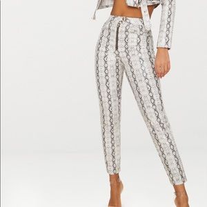 New! Snakeskin Print Trousers